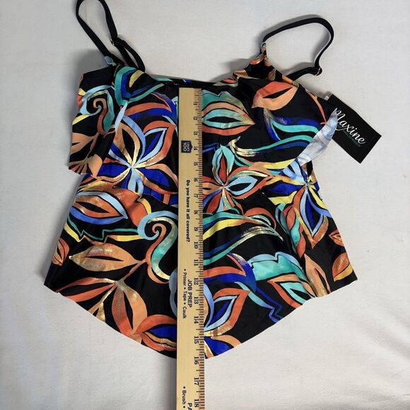 Maxine Of Hollywood Watercolor Expressions Two Tiered Tankini Top - Picture 7 of 13